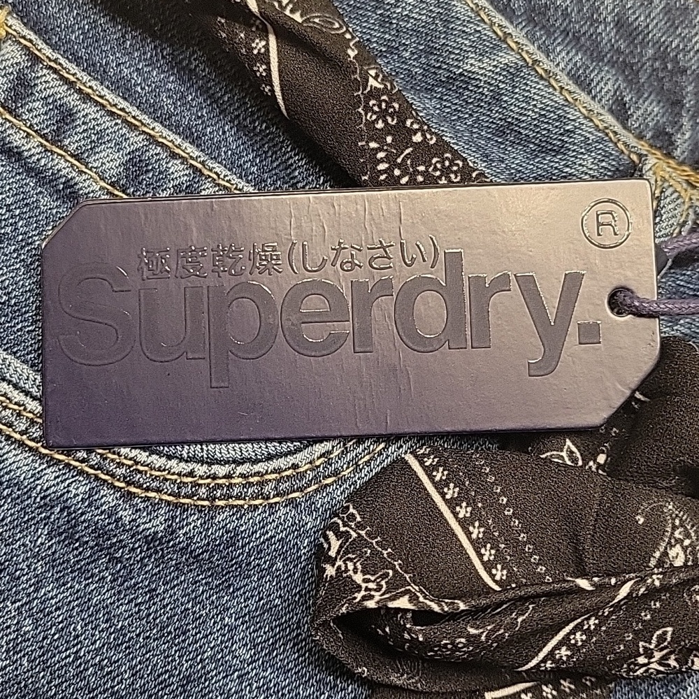 Superdry blue jean and Lace Shorts size 27 NWT - Picture 7 of 13